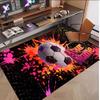 Fußball-Thema Weicher Kristall-Samt Teppich Benutzerdefinierter Name & Text Druck Rutschfester Boden Teppich für Schlafzimmer Wohnzimmer