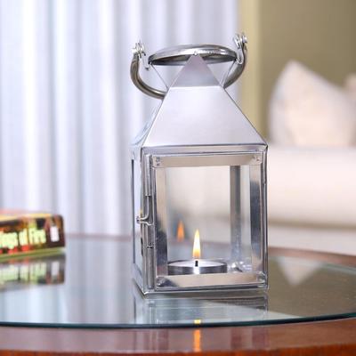 Glass Stainless Steel Lantern with One Tealight Candle|Hanging Lantern Perfect for Home Decor|Lantern for Home Decoration