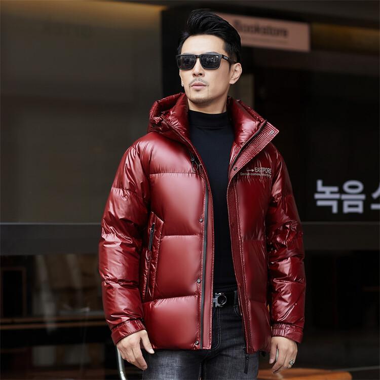 Мужская повседневная теплая пуховая куртка Jiaxing - Зимняя модная верхняя одежда для среднего возраста 180 красный