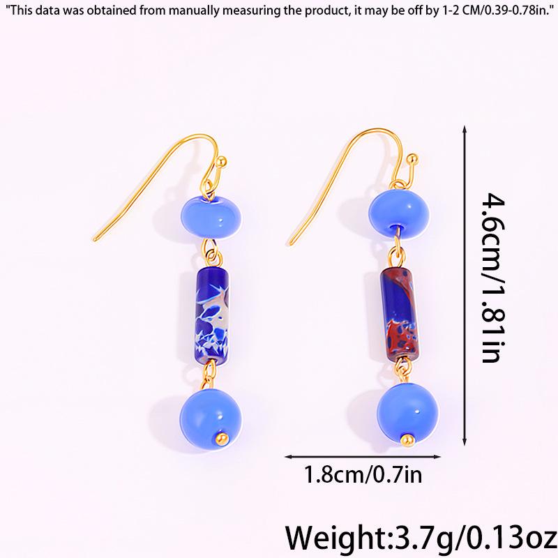 

Chinese-style Retro Lantern-shaped Earrings with Luxurious and High-end Feel for Women. Flowing Fringes Long Earrings As An Accessory. blue