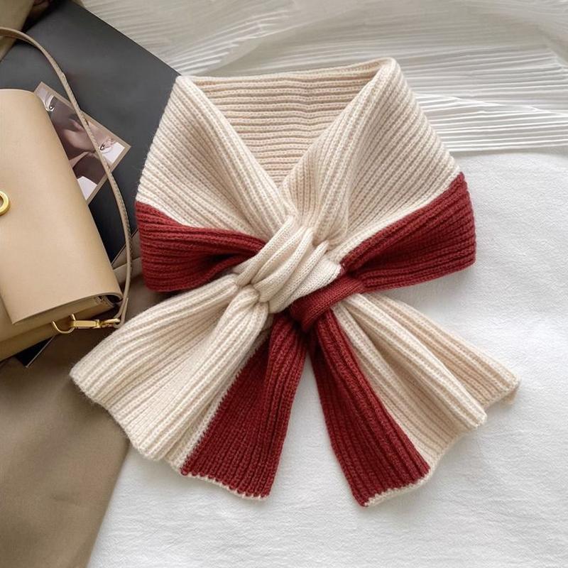 1Pieces Korean Style Fashionable Casual Color-Blocked Thick Warm Long Scarf Mountaineering Scarf For Women