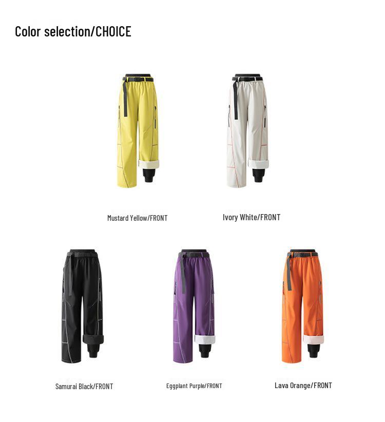 Unisex Waterproof 3-in-1 Fleece-Lined Windproof Work Pants for Autumn/Winter Outdoor Activities