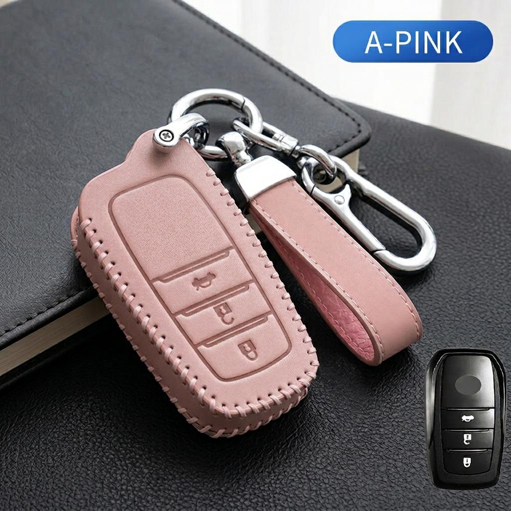 Leather Key Cover For Toyota Camry Corolla RAV4 Yaris Prius Prado Hilux C-HR Fortuner Highlander Avalon Venza Fob Protect Shell