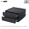 Couchtisch quadratische Drehbarer Moderner 2 Schubladen, kreativer Sofatisch Kaffeetisch, Beistelltisch Mitteltisch Home Office, Schwarz