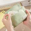 Hemp Rope Pencil Case Pen Bag 3 Compartments Front Pocket Oxford Fabric Storage Pouch for Stationery School