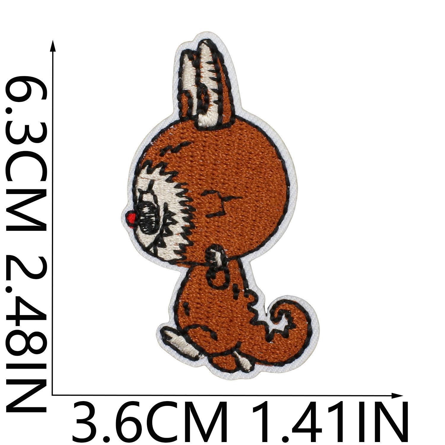

Animated Characters Cute Big Head Embroidery Cloth Sticker Bag Decoration Forest Elf Patch Sticker Heat Transfer Computer Embroidery no. 5_3 pieces