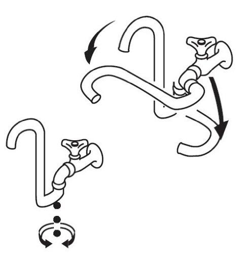 SANEI Fold-in Flexible Faucet, Nominal 13, A121A-13