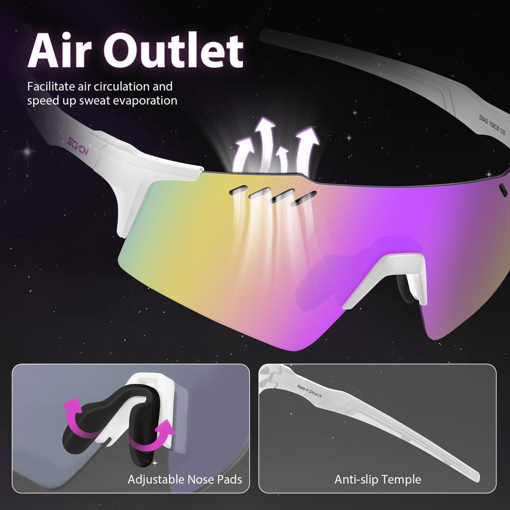 SCVCN Neue Fahrrad-Sonnenbrillen für den Außenbereich, Fahrradbrille für Männer und Frauen, MTB, Rennrad, Sport, Bergsteigen, UV400, Wanderbrille