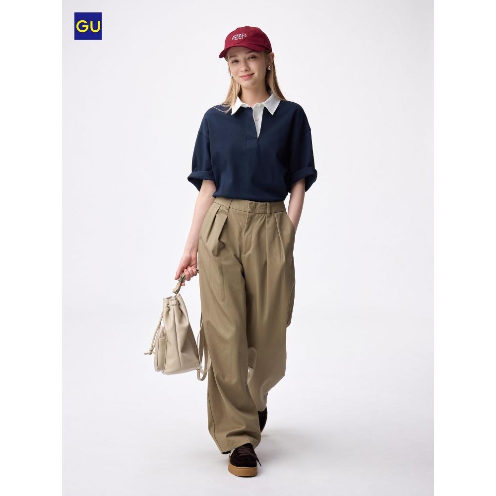 Buy Uniqlo Gu Chino Barrel Leg Pleated Pants at affordable prices