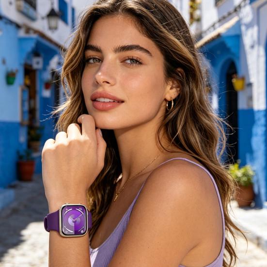 Silicone Watch Band Waterproof Sweat-Proof Replacement Band Soft Solid Color Watch Strap for Apple Watch Series Ultra 2