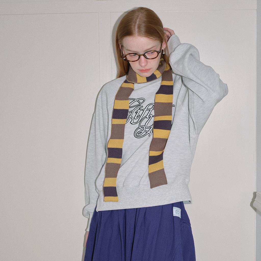 Color blocked Striped Knitted Thin Scarf Concave Shape Artifact Decorative and Versatile Knitted Woolen Scarf for Women in Autumn and Winter.