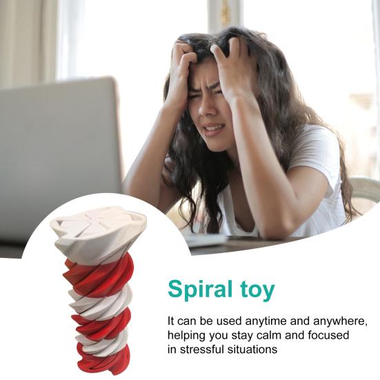 3D Printed Spiral Toy Vortex Thread Illusion Impossible Spiral Passthrough Sculpture Figurine Stress Relief Kids Adults Mini Spiral Fidget Toy