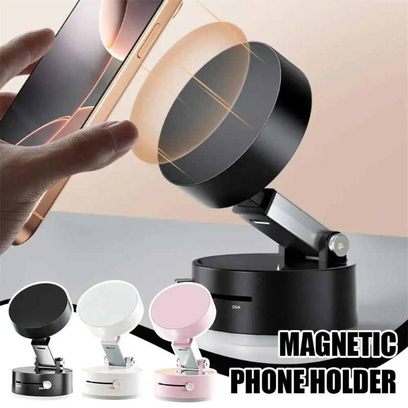 Foldable Phone Holder, Strong Magnetic Car Dashboard, Phone Holder, 360 ° Rotating Vacuum Suction Cup, GPS Convenient Practical