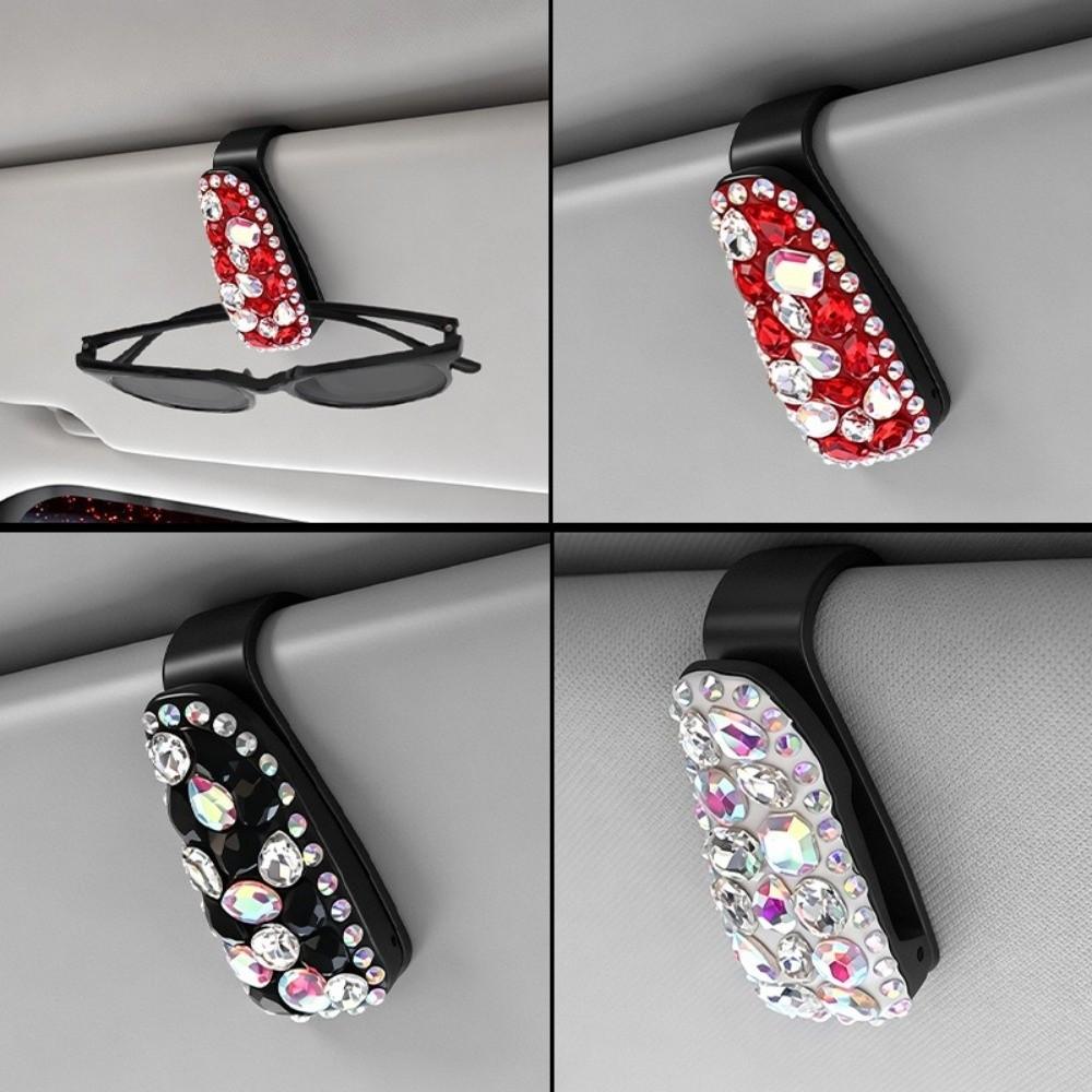 Multifunctional Sunglasses Clip Rhinestone Car Sun Visor Accessories Driving Accessories