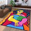 Colorful Abstract Portrait Rug suitable as a non-slip mat for the living room or bedroom sofa