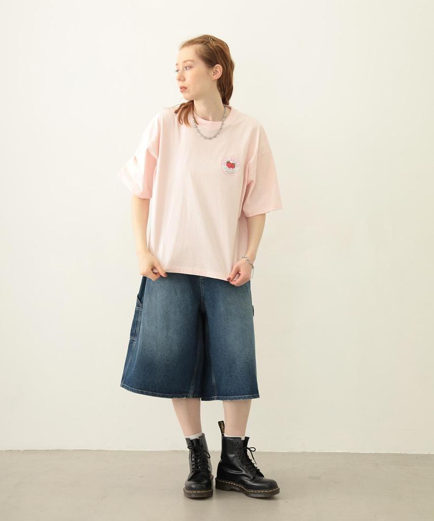 Milkfed Casual Circle Strawberry Logo Short Sleeve Tee in Pink Women's