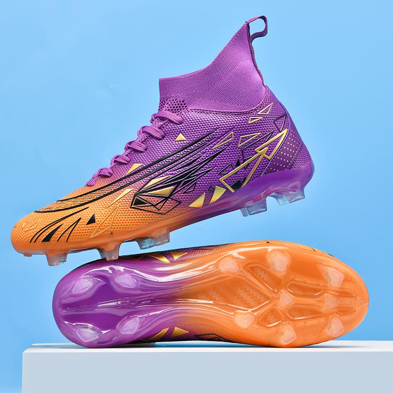 High Top Football Shoes Primary School Students TF Broken Nails Youth AG Long Nails Adult Lawn Game Training Shoes Men and Women 2025