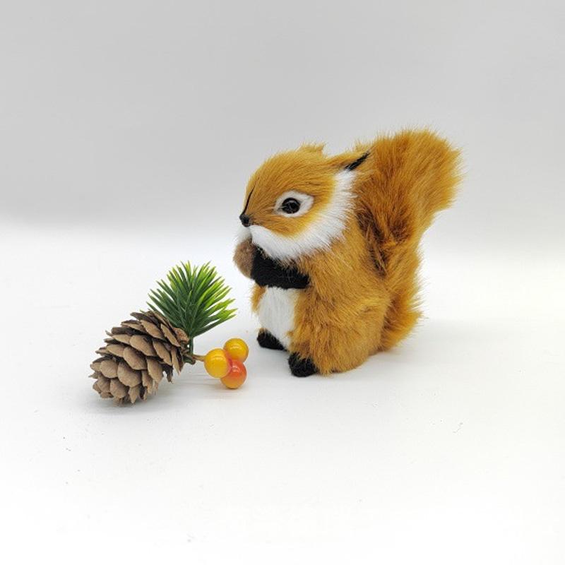 1 Stück Figuren Tischdekorationen Simulation Ornamente Weihnachten Falsches Tier Mini Miniaturfiguren Künstliches Eichhörnchen Plüsch