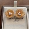Mori Fairy Three-dimensional Flower Stud Earrings Gentle Romantic Petal Pearl Earrings Premium Earrings