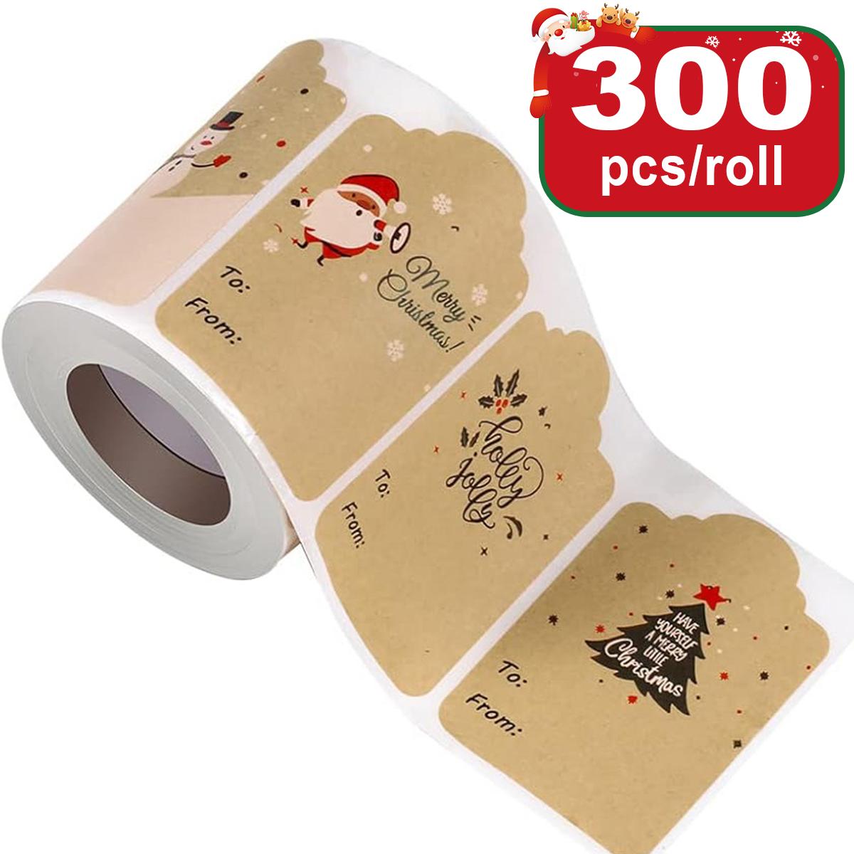 

Рождественские бирки-наклейки, винтажные самоклеящиеся бирки-наклейки для праздничных поздравительных открыток, коробок, упаковок, этикеток, украшений 5x7.5 CM