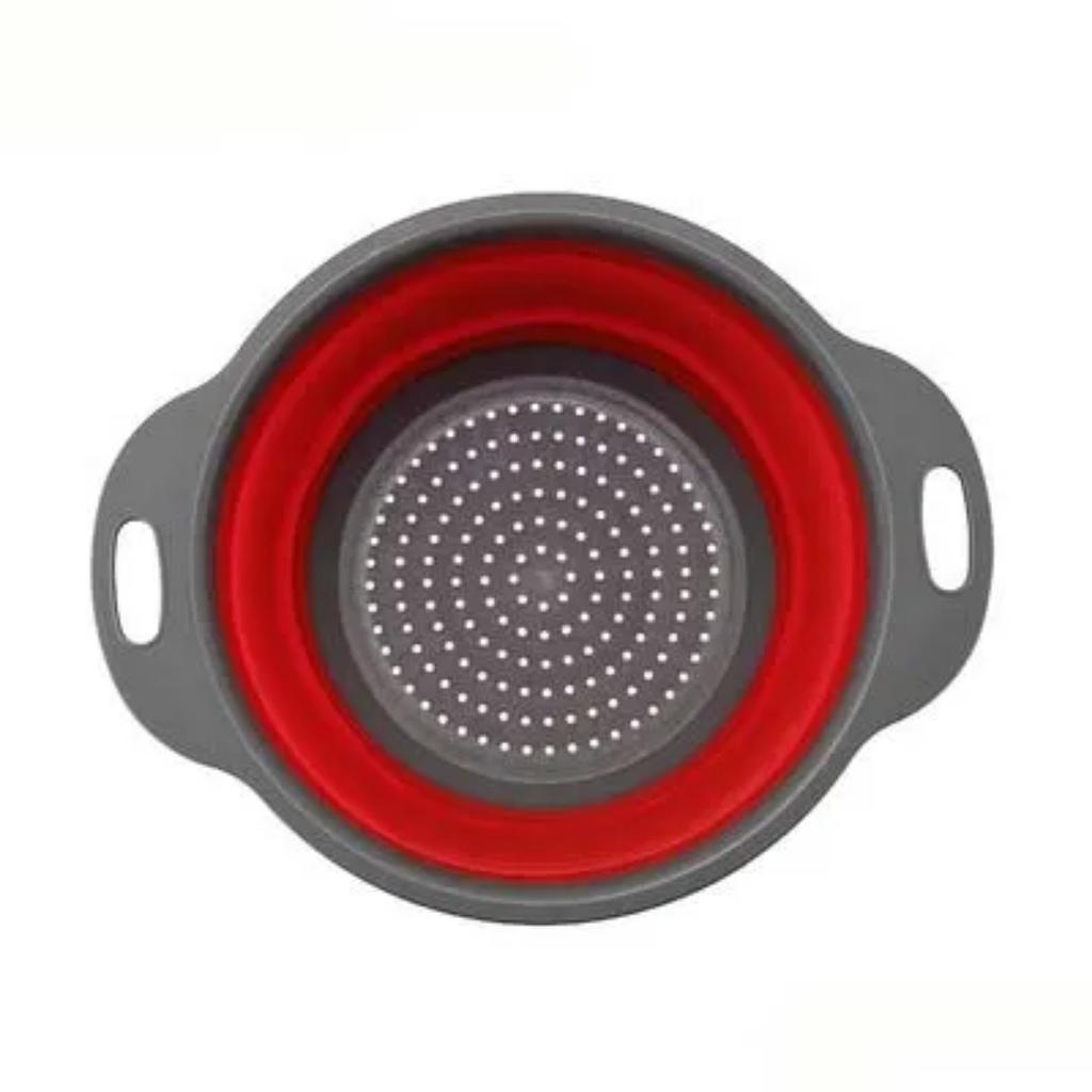 HOMZY Round Square Foldable Silicone Colander Fruit Vegetable Washing Basket Strainer Collapsible Drainer Handle Kitchen Tools