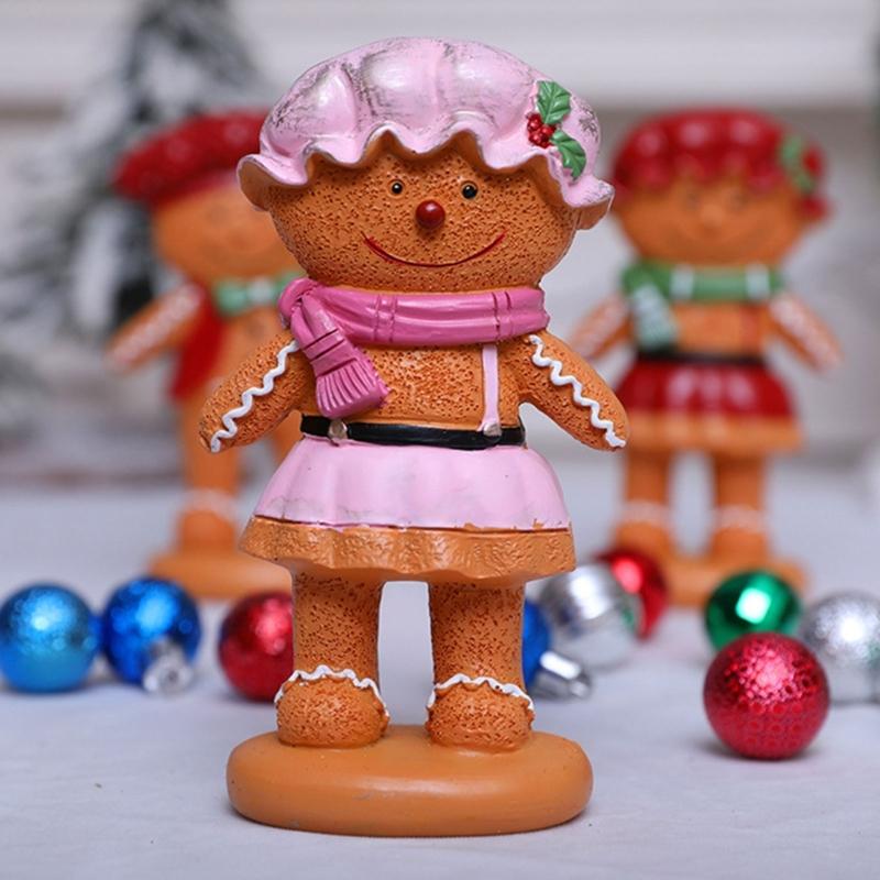 Christmas Decorations Gingerbreads Man Figurine Christmas Statue Sculpture Home Xmases Party Winter Decors Centerpieces