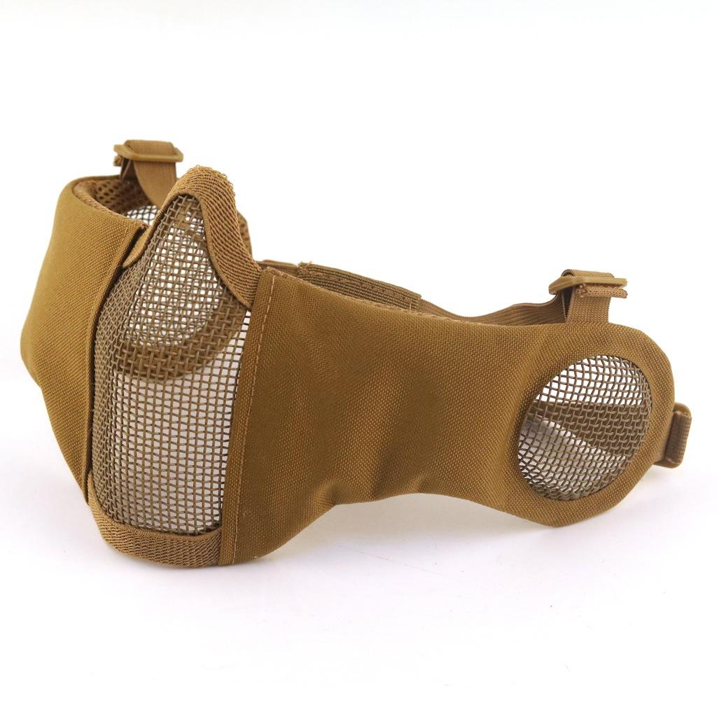 Nouveau Masque Tactique Respirant en Maille d'Acier V14 Demi-Visage pour Wargame CS Entraînement au Combat en Extérieur