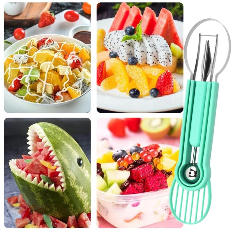 Multipurpose Fruit Sculpting Tool With Ergonomic Grip Stainless Steel Construction Melons Baller Watermelon Cutter