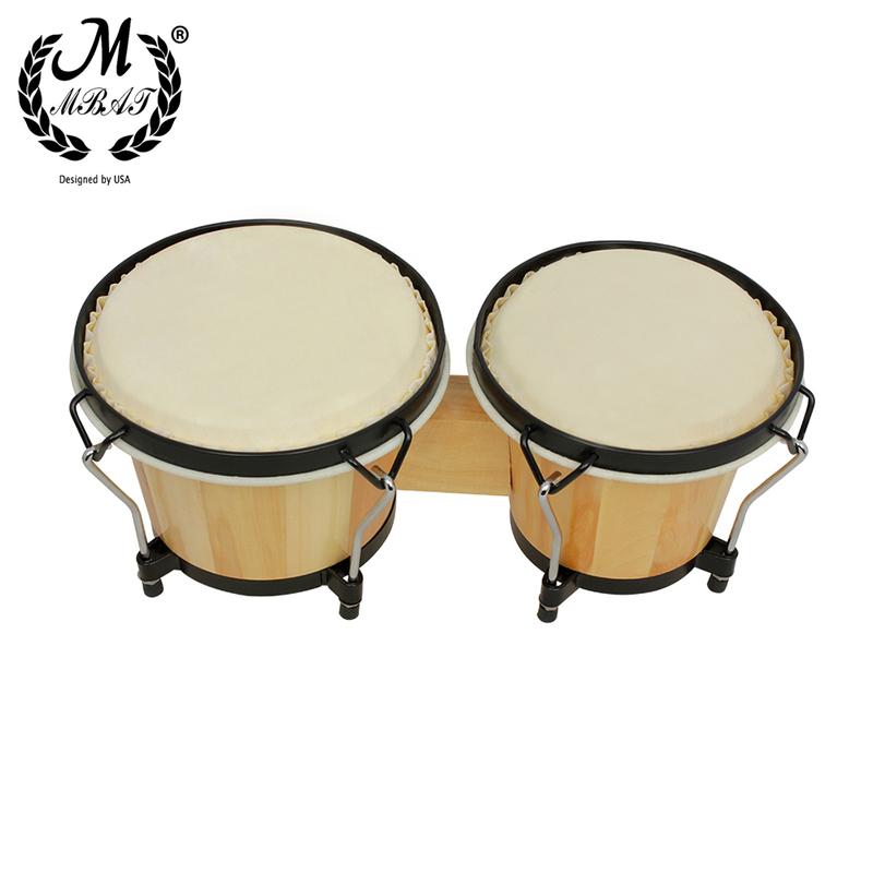 M MBAT Wooden Bongo Drum High Quality Percussion Instrument 6 Inch African Tambourine With Wrench Music Accessories Rhythm Gift
