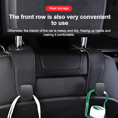 Gancio per schienale in pelle per auto, interno del veicolo, attrezzi per auto, gancio in metallo per Tesla, Kia, BMW, universale