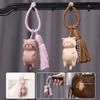 1PC Fortune Cat Pendant Bags Handmade Wooden Gifts Animal Pet Lovers Window Hanging Decoration Car Keys Wood Art Cute Phones
