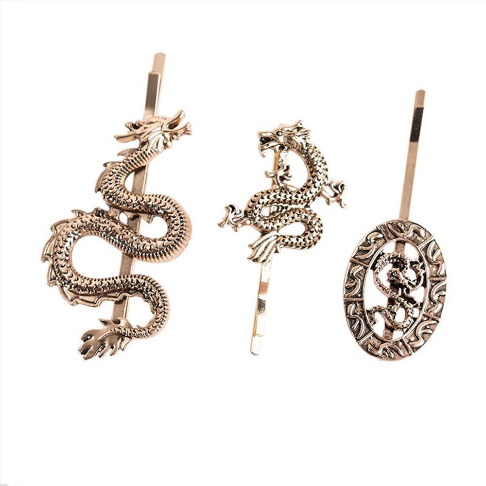 Geometric Shape Dragon Shape Hairpin Chinese Style Headwear Female Hair Accessories Metal Hair Clip