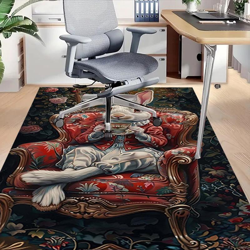 1PC Rabbit, Tea Extra Large Non Slip Floor Carpet, Office, Family, Studio   Large Area Rug Indoor Rugs, Bold Statement Piece