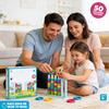 Stacking Counting Game for Two Players Educational Math Toy with 50 Discs and Four Pegs for Early Learning and Cognitive Development