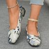 Ladies Shoes Summer 2025 High Quality Fashion Women's Printed Square Toe Flats Soft Sole Casual Shoes Classic Comfortable Shoes