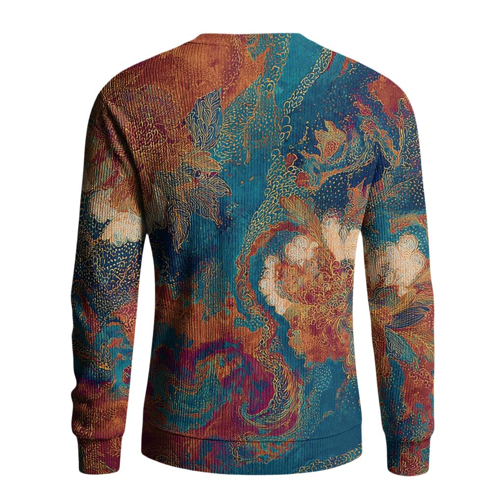 Herren Rundhals Langarm Rippstrick Pullover