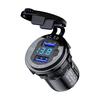 Power Outlet Dual USB LED Light Car Cigarette Lighter Dual USB Charger QC 3.0 Aluminum Alloy Power Plug Outlet Digital Voltmeter