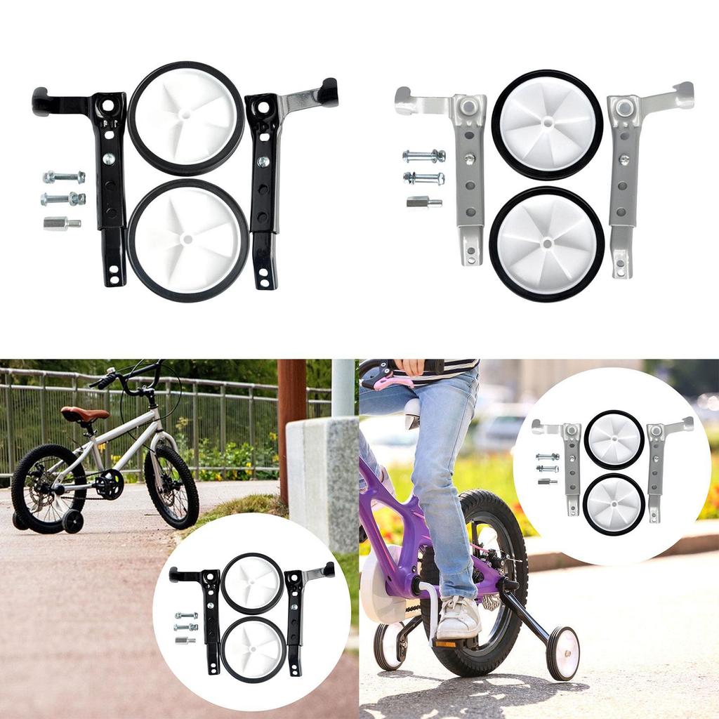 Kids Bike Training Wheels 5.12" Wheels Diameter, Heavy Duty Rear Wheels Adjustable Bicycle Stabilizers Auxiliary Wheels