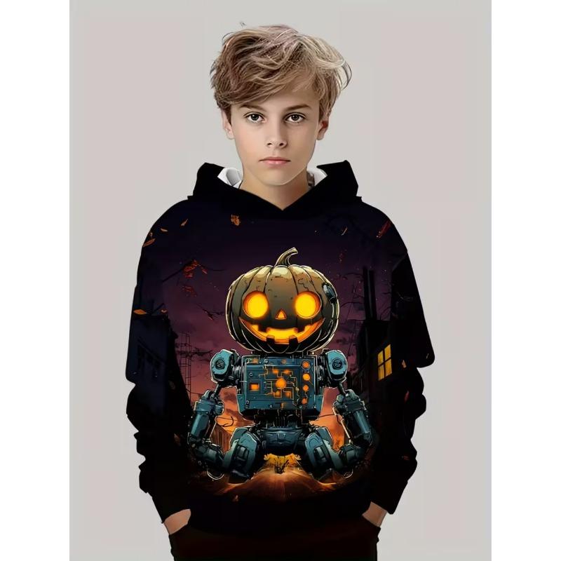 Spring And Autumn Fashion Men's Hoodie Anime Pumpkin Pattern 3D Print Sweatshirt Hoodies Street Casual Boy Sweatshirt Men's Oversized Top Clothing