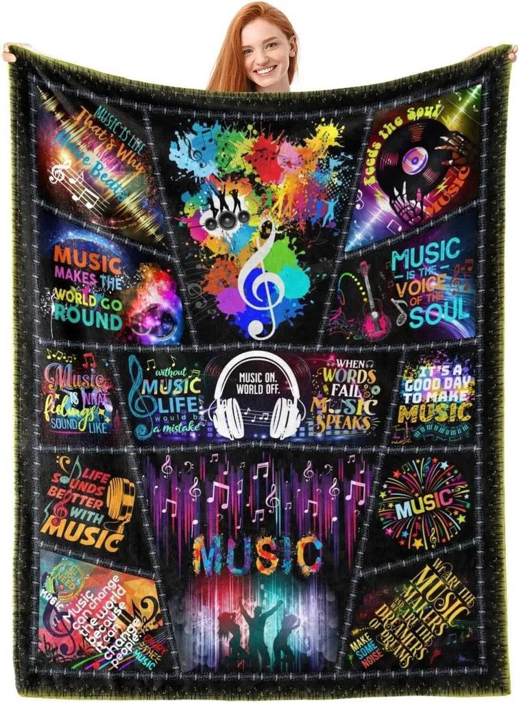 Blankets, Music Notebook Blankets, Gifts for Music Enthusiasts, Music Decoration Blankets, Soft Flange Blankets