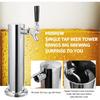 Single Tap Draft Beer Tower, Support Countertop and Kegerator Installation, Stainless Core Beer Faucet Stainless Steel 3'' Flange Brewing Tower