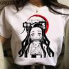 ZX TEE 3D Printing Japanese Anime Demon Slayer Lady Short Sleeved Cute Cartoon Printing T-Shirt Anime Harajuku Pattern Womens T-shirt