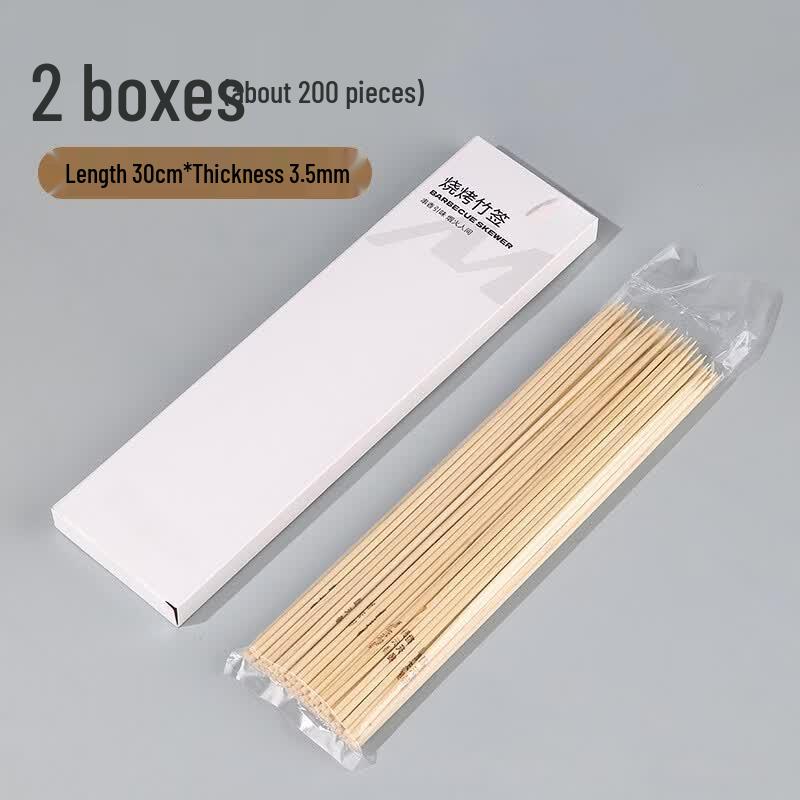 Oeny Disposable Bamboo BBQ Skewers 2 Boxes (200 pcs)