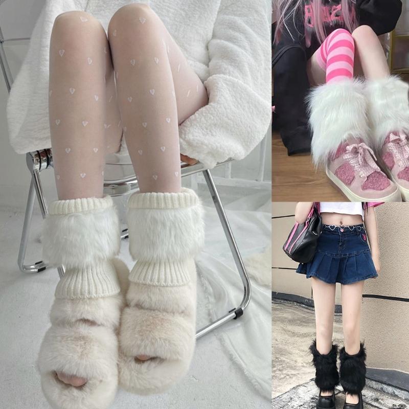 Women's Knitted Winter Warm Leg Warmers Long Socks Boot Cuffs Topper Legging Pads Knee Brace Pads Calf Warmers Sleeves