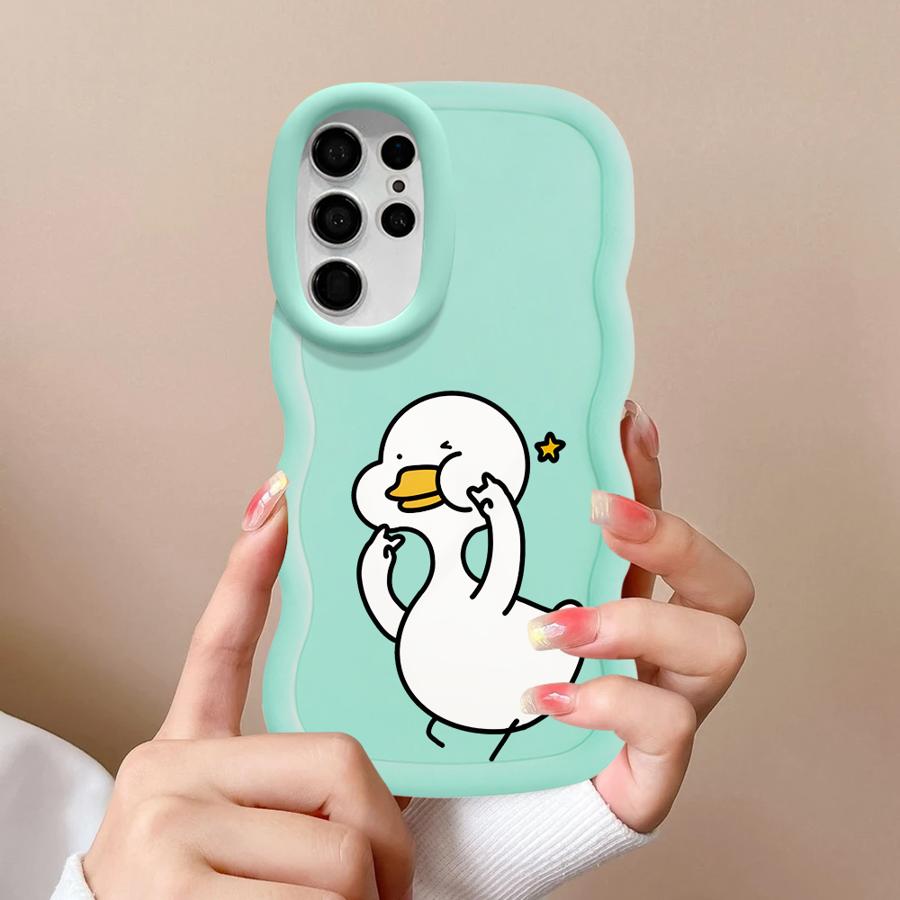 Soft Phone Cover Case for Samsung Galaxy A26 S20 FE S22 Ultra S23 Plus A25 S21 S25 S24 A24 A36 A35 A34 A54 A55 Cartoon Duck