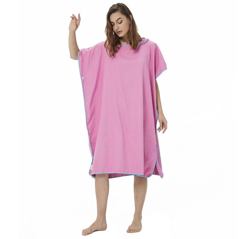 Quick Drying Cloak Double Sided Fleece Hooded Bath Towel Absorbent Quick Drying Diving Swimming Beach Adult Bathrobes