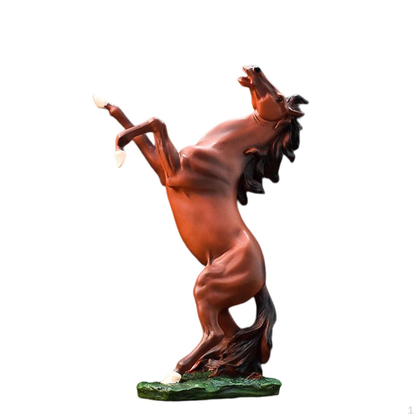 

12.8 H Standing Horse Resin Statue Art Figurine Decorative Sculpture Ornament Handicraft for D