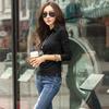 Damen Oberteile Revers Langarm Slim Fit Einfarbige Pullover Oberteile Weich Dehnbar Lässiges Hemd Arbeits Party Date Wear