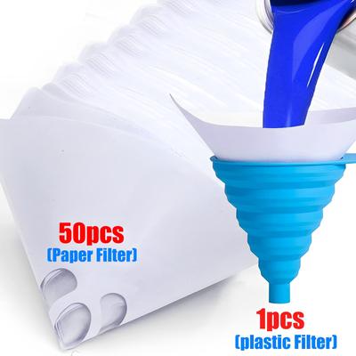 Plastic Paper Filter Paint Spray Mesh Purifying Straining Funnel White Thicken Filter Conical Nylon Funnels Paper Tools