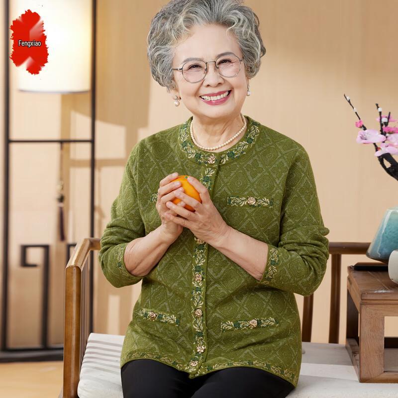 

Вязаный кардиган для пожилых женщин на весну/осень 4XL